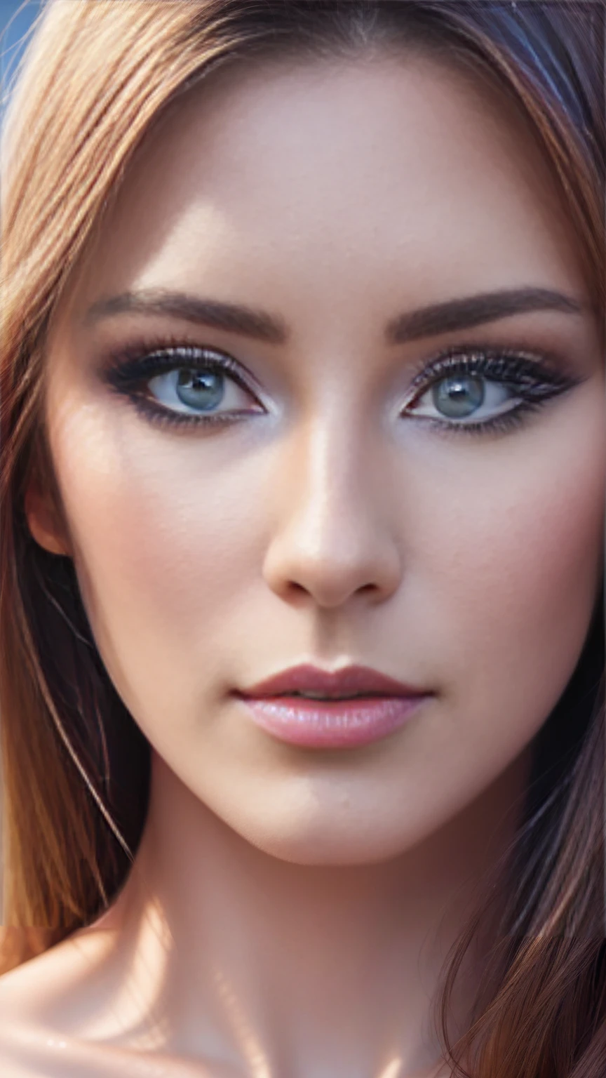 Masterpiece, an ultra hot gorgeous European woman , High Detail Eyes, Perfect Eyes, Portrait, High Detail Face, Same Eyes, Glare, Rainbow Color, Global Illumination, Soft Light, Dream Light, Digital Painting, 8K Close-up, Fantasy, Night Sky, Stars, Nebula, White Crystal, Moonlight, Serenity, Summer, (8K:1.1)