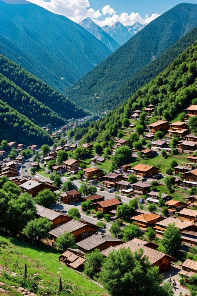 Beautiful village in the mountains