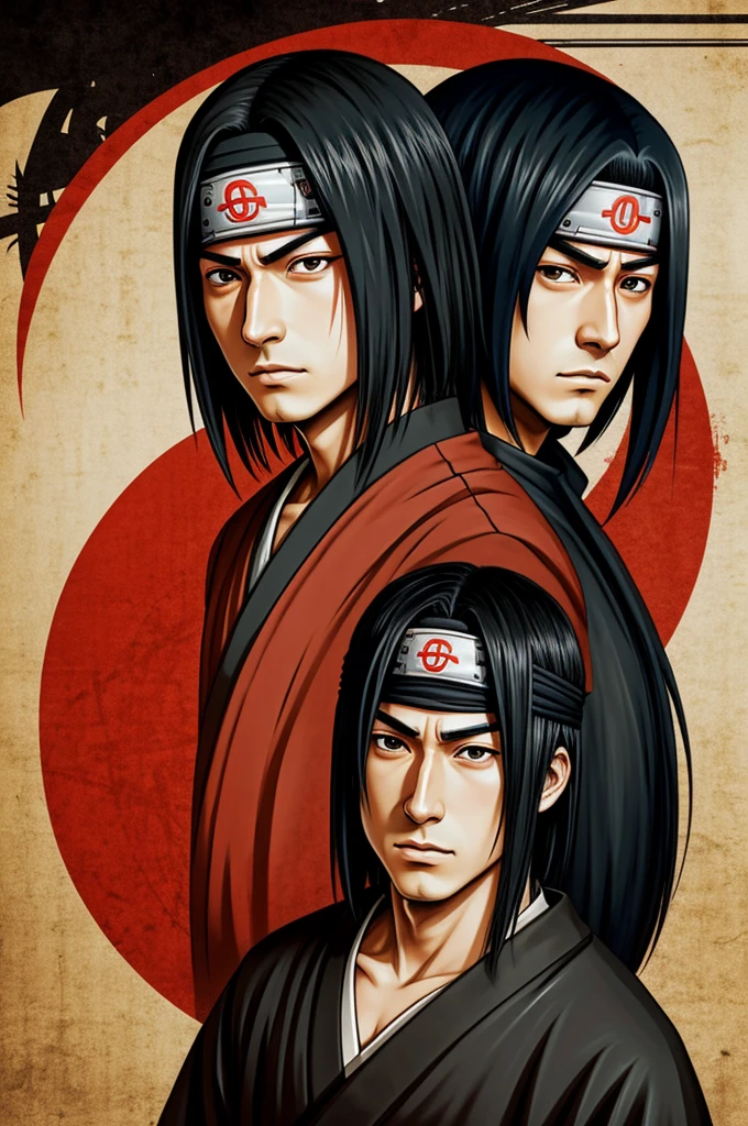 Itachi Uchiha con casco samurai
