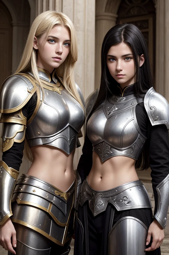 two sisters womans break: catholics, blonde, perfect face, detailed face, warriors roman, 20 years old, 2.0, using sexy armor , soft lesbians break: catholics, black hair perfect face, detailed face, warriors roman, 19 years old, 1.9, using sexy armor , soft lesbians, full body