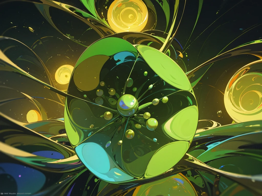 A mesmerizingly intricate chlorphenylamine molecule, every intricacy detailing the compound's complexity: vibrant atomic bonds in various shades of green and yellow, shining under a simulated microscope. The molecular structure reflects a symphony of colors, showcasing the compound's scientific beauty in a stunningly high-resolution digital illustration. Impeccably detailed and visually striking, this image truly captivates with its exquisite precision and artistic flair.