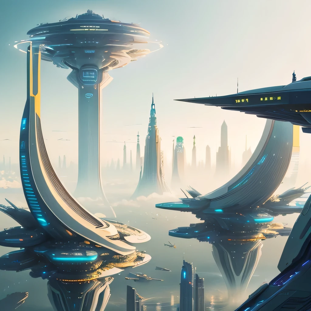 futuristic city with futuristic architecture and futuristic architecture, otherwordly futuristic city, hyper-futuristic city, In the fantasy Sci-fi city, beautiful City of the Future, Future Utopian city, human futuristic city, Futuristic structure, Future Utopia, futuristic city, Sci-fi city, Sci-fi city, City of the Future, Huge futuristic temple city, alien futuristic city