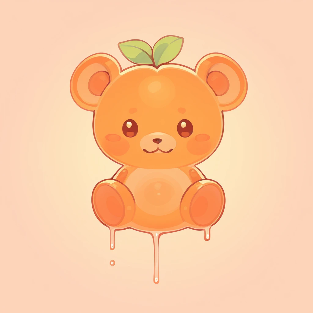 Ted in Apricot aesthetic art style, dripping art style