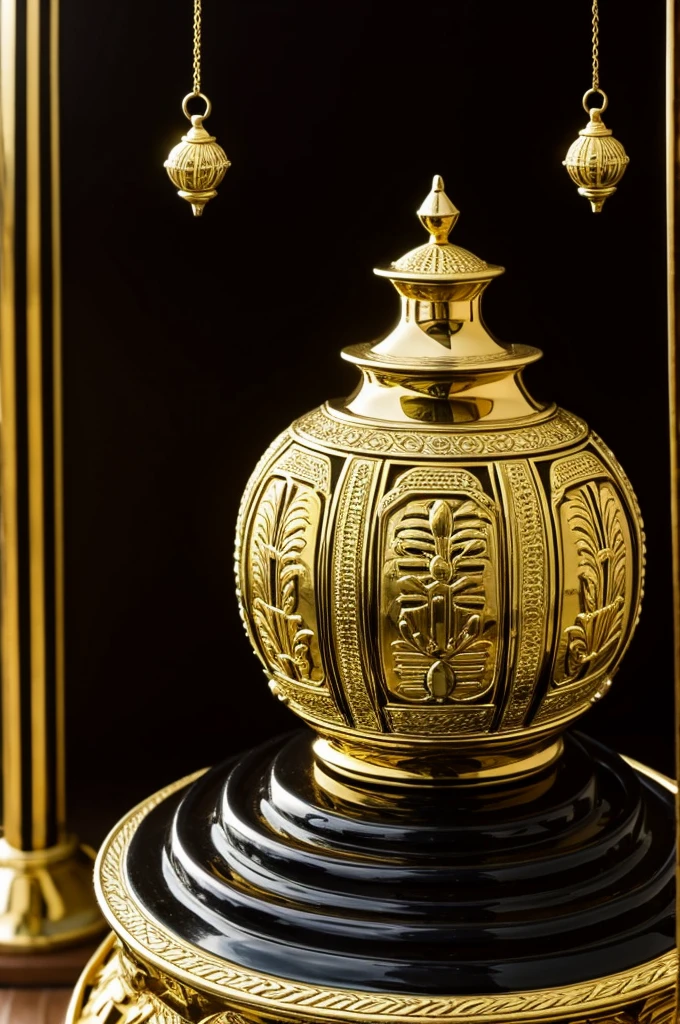 Balanza de oro en un fondo negro