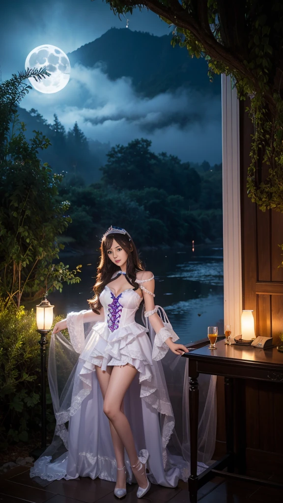 lacia cosplay costume, Deep in Wonderland，Moonlight falls like water，Foggy Room，The heroine&#39;s figure is vaguely visible，Like a fairy in a painting，Slender sexy legs，Very beautiful legs，Beautiful big breasts而又带着一丝mystery的色彩。Her face is beautiful and delicate，Like a finely carved jade，Showing extraordinary beauty。The eyebrows are so pretty，Eyebrows grow to the temples，The waves in my eyes are like twinkling stars，Show the light of perseverance and wisdom。The bridge of the nose is straight，Cherry lip color，The slightly upturned corners of the mouth reveal confidence and calmness。Her face is chiseled，Skin like jade，Reveal healthy glow，Not like a fairy&#39;Not worldly。Her makeup is light and delicate，No excessive embellishment，But it is enough to show her temperament and charm。Light foundation highlights the translucence of the skin，A light eyebrow pencil outlines her perfect eyebrow shape，Eye makeup is eye shadow and eyeliner，Make her eyes brighter、Energetic。嘴唇涂上grace的口红，Add a touch of charm and sophistication。她的衣服grace别致，Dressed in white, more beautiful than snow，Clothes fluttering，As if the wind will blow it up at any time，Drifting away。Beautiful embroidery patterns on clothes，既不失grace，She also showed her extraordinary ball skills。A wide belt tied around the waist，There is a crystal clear jade pendant hanging on it.，Swaying with her movements。Her hair was tied back casually.，Secure with a jade hairpin，A few strands of hair fluttering gently in the wind，Add a touch of softness。Her figure looms in the fairyland，宛如一道Beautiful big breasts的风景线，Attracted everyone&#39;s concern。She seems like an elf in fairyland，Beautiful big breasts、grace、mystery、Full of power。