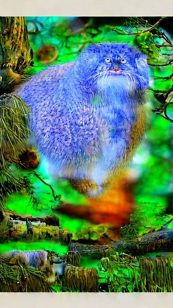 manul20, style of ansel adams, full body view of a majestic manul cat sitting on a branch of an ancient tree in a primeval forest of central asia, light fog, (moss covered branches, lush, gnarled, dense foliage:1.2), (epic composition, golden ratio:1.4), (masterpiece, best quality, 16k, 8k, ultra highres, absurdres, highres, masterpiece, best quality, dslr, raw photo:1.2), clean focus, full sharp, 16k, 8k, ultra highres, absurdres, highres, extremely detailed, highly detailed, intricate details