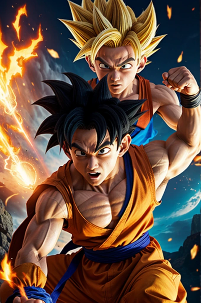 Puedes generar una imagen de goku von su abuelito gohan
