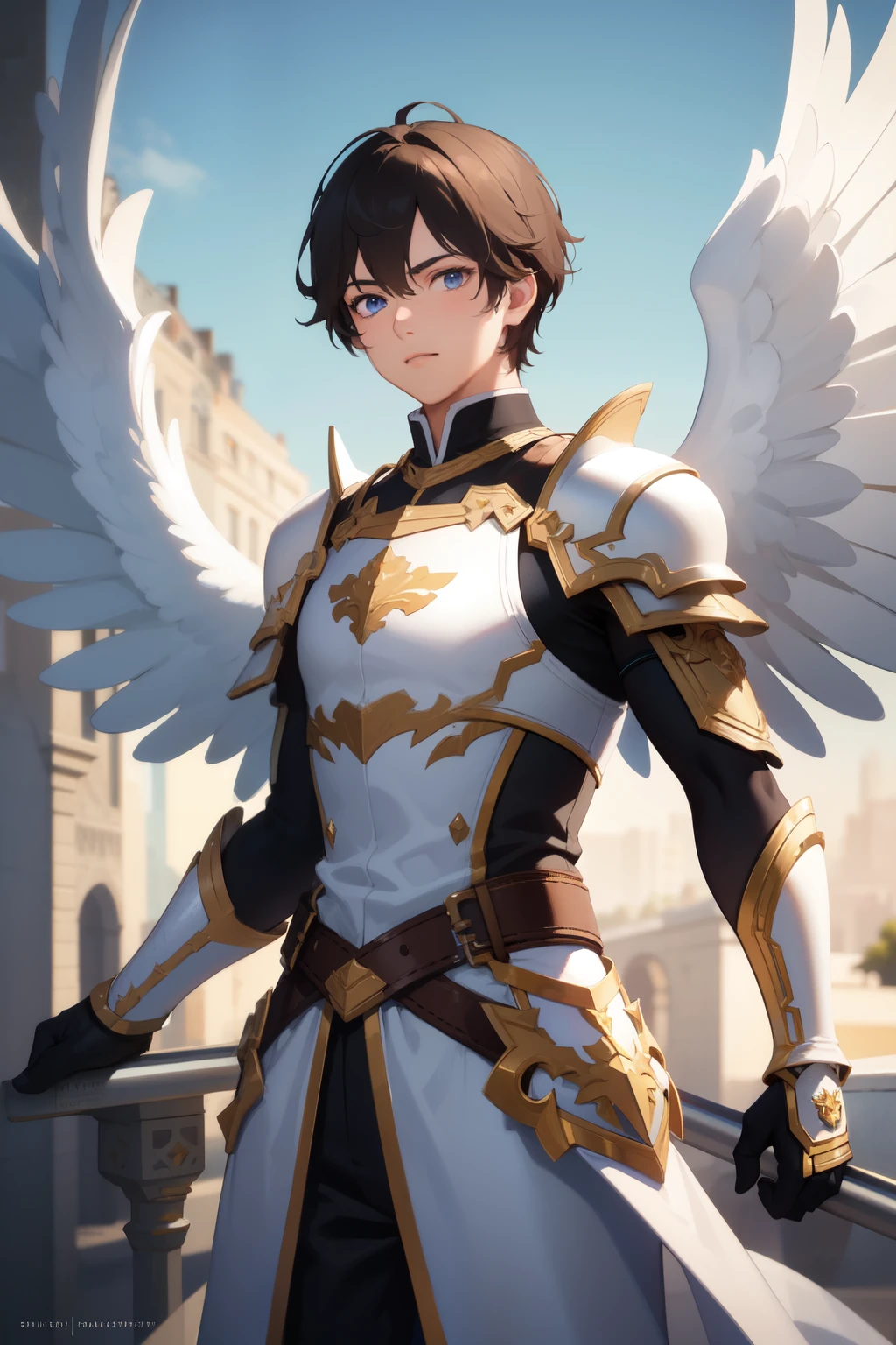 ((best quality)), ((masterpiece)), (detailed), 1boy, white armor, white wings
