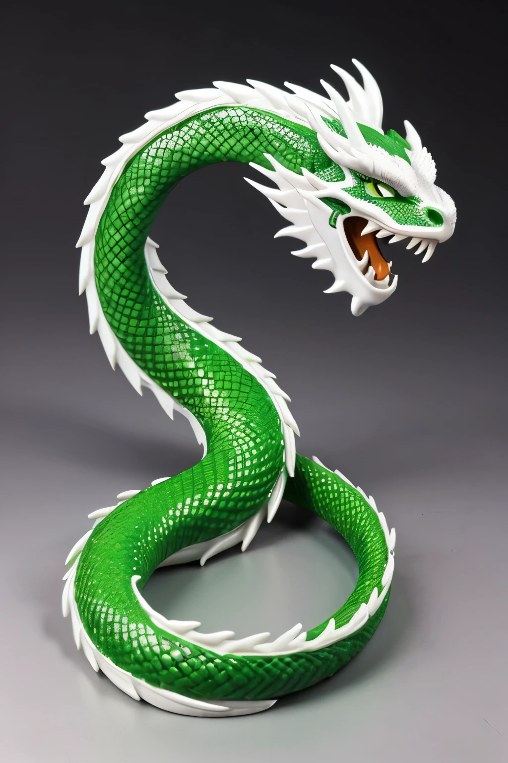 White and green Chinese dragon