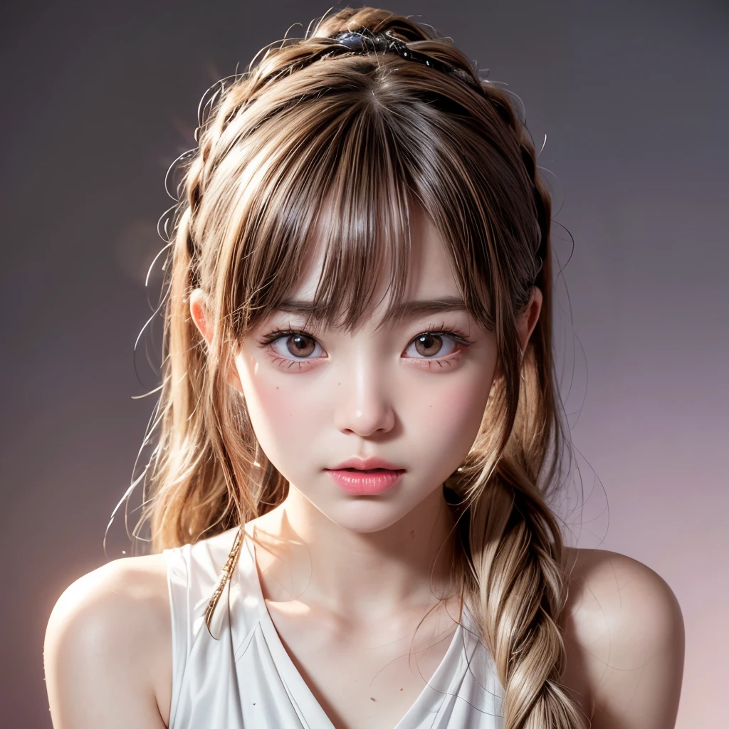 NSFW, 8k, High-level, absurd, masterpiece, best quality, primitive, very detailed CG, very detailed wallpaper, perfect lighting, Extremely detailed (((The personifying " WNBA " as a Little Girl))), MysticSight, Tyndall effect, Tyndall scattering, Studio gray background with (many Dazzling RainbowColor particles BokeH:1.28), (RoundlyButts, ThighGap), (Exposed:0.4), (Assfocus with looking ahead), BREAK (NOGIZAKA face variations) Extremely Detailed very KAWAII face variations, perfect anatomy, Childish, captivating gaze, elaborate detailed Eyes with (sparkling highlights:1.28), long eyelashes、Glossy RED Lips with beautiful details, Coquettish tongue, Rosy cheeks, Radiant PearlSkin with clear transparency . { (Dynamic LifeLike expressions:1.4) | :d) }, (large eyes:-1) .