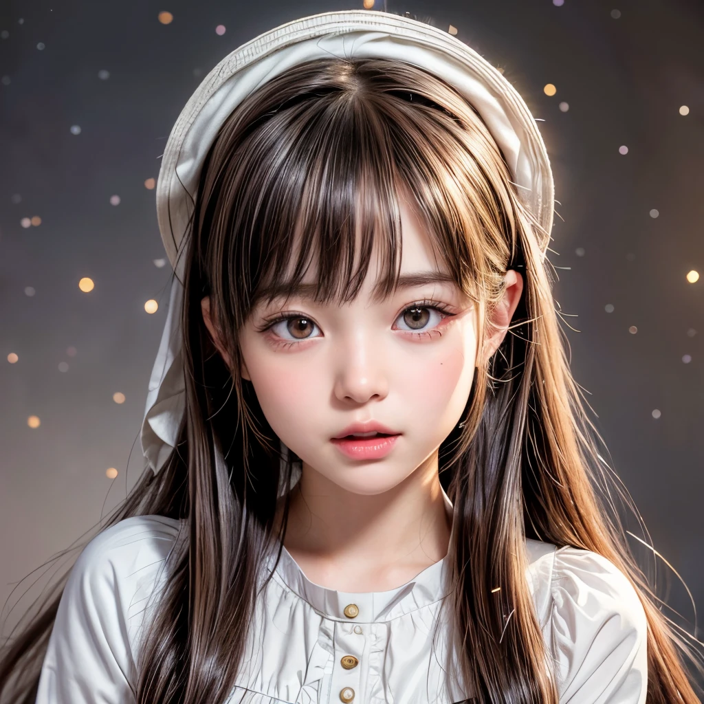 NSFW, 8k, High-level, absurd, masterpiece, best quality, primitive, very detailed CG, very detailed wallpaper, perfect lighting, Extremely detailed (((The personifying " Amish " as a Little Girl))), MysticSight, Tyndall effect, Tyndall scattering, Studio gray background with (many Dazzling RainbowColor particles BokeH:1.28), (RoundlyButts, ThighGap), (Exposed:0.4), (Assfocus with looking ahead), BREAK (NOGIZAKA face variations) Extremely Detailed very KAWAII face variations, perfect anatomy, Childish, captivating gaze, elaborate detailed Eyes with (sparkling highlights:1.28), long eyelashes、Glossy RED Lips with beautiful details, Coquettish tongue, Rosy cheeks, Radiant PearlSkin with clear transparency . { (Dynamic LifeLike expressions:1.4) | :d) }, (large eyes:-1) .