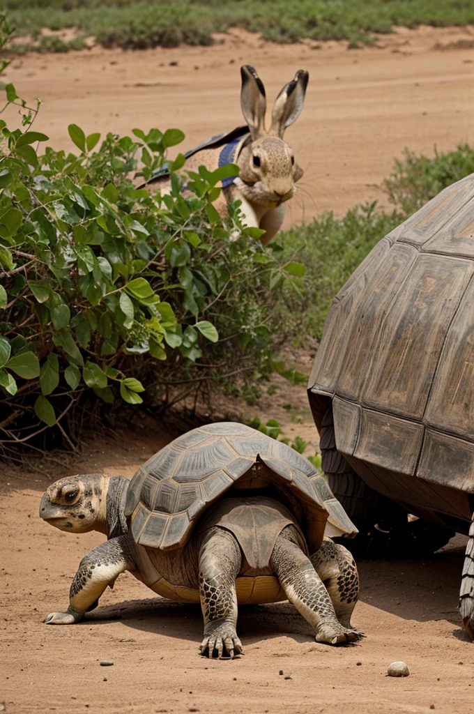 Both the tortoise and the hare race and the tortoise wins