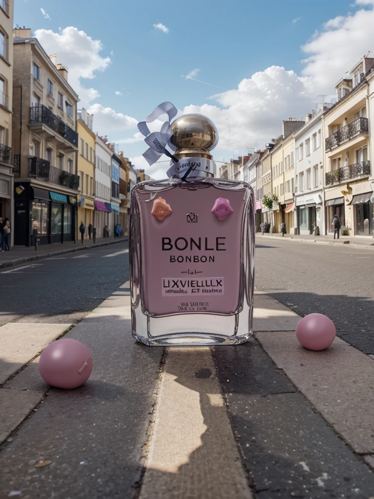 Parfum, vol, nuage de bonbon, Ville colorée, luxe, flacon, street,
