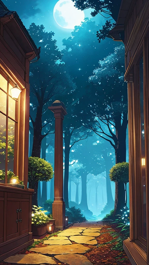 (Highest quality:1.1), original, Mysterious and enchanting, Calm, Moonlit Grove, A soft beam of moonlight passes through the canopy, Kicker Light, Indoor lighting, Spotlight