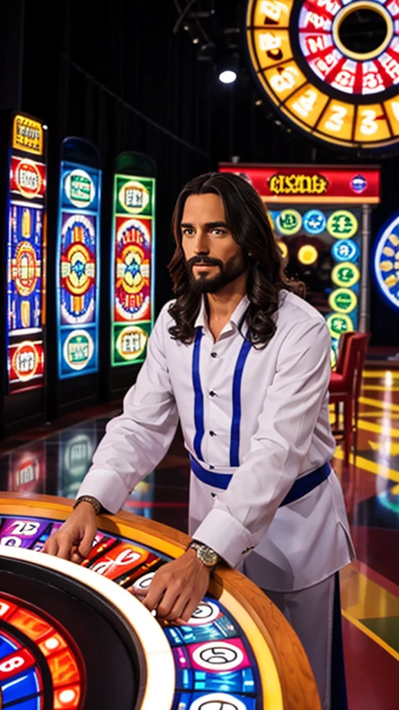 Jesus playing Wheel of Fortune