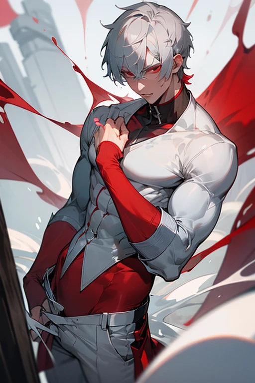 male、Gray Hair、short hair、Red Eye、Cold-blooded male、good looking、Well-built、Cold Face、Well-formed face、Semen dripping on clothes、White Sticky Love Juice、Pants got wet、Overflowing from the crotch、Red stained ears、he'Pleasure、pleasure、malegenital、、semen、erection、Love Juice、Expose、erection、a lot、Wet crotch、Soaking wet、sexy、White mud、liquid、have an erection、genital、squirt semen、Black long sleeve shirt、Black trousers、Zipper open、Visible crotch、Wet pants、Sweat、Naughty、、Hold the groin、Increased body temperature、Face is a little red