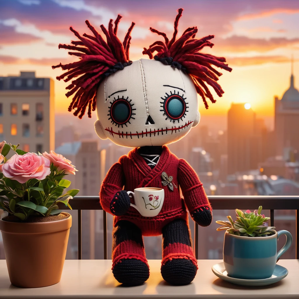 (knitted toy voodoo doll:1.7), (clothes: stylish suit:1.0), (background: iconic Hollywood sign inscription on the mountain:1.6), best quality, masterpiece, detailed soft oil painting, detailed background, dramatic cinematic lighting, soft edge lighting, professional, dramatic lighting, hard edge lighting, ultra quality, 4k, masterpiece, best quality, 8k, ultra high definition, high resolution, extremely detailed