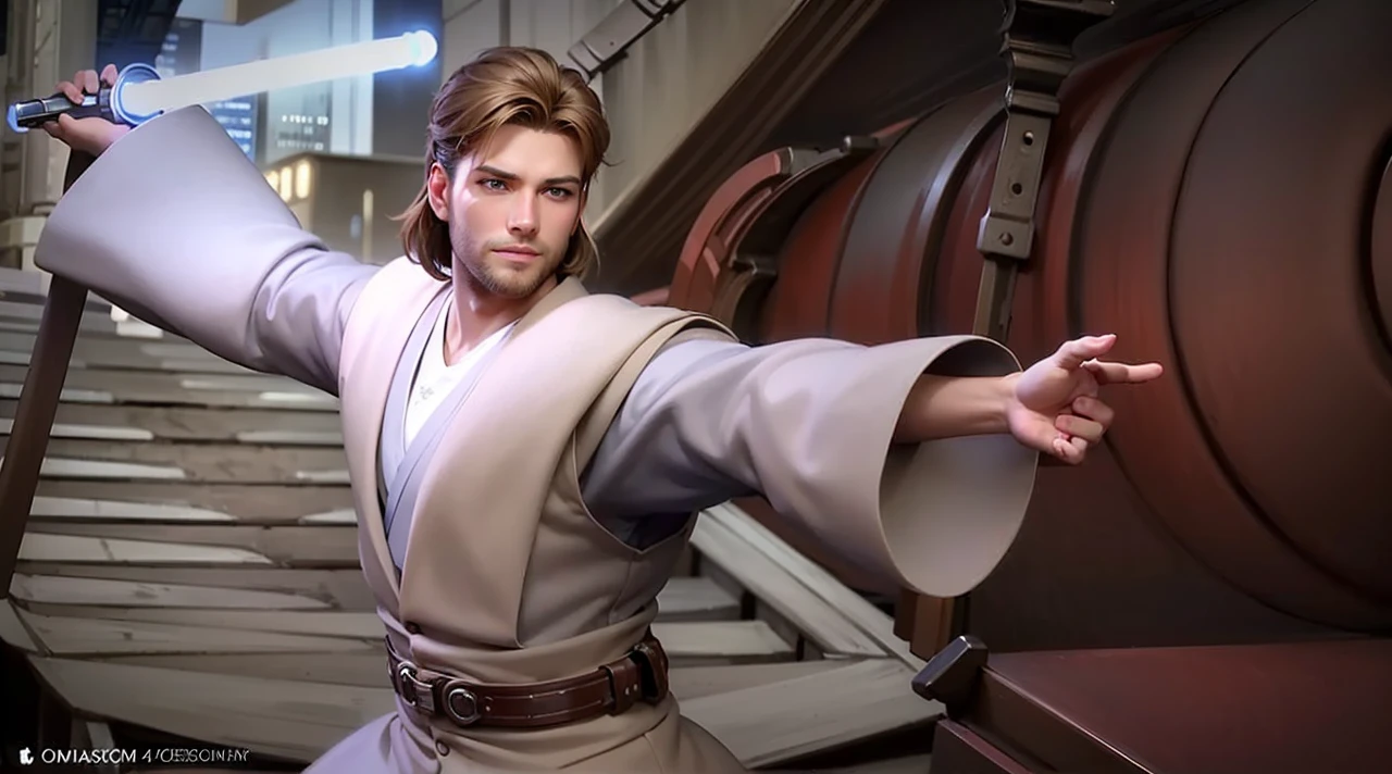 masculine male, masterpiece, ((perfect eyes)) best quality, (semirealism:1.9), beautiful lighting, (extremely detailed CG unity 4k fhd wallpaper), High Detail, Sharp focus, dramatic outdoors, 1 boy ,19 years old, brown short hair, blue eyes, smile