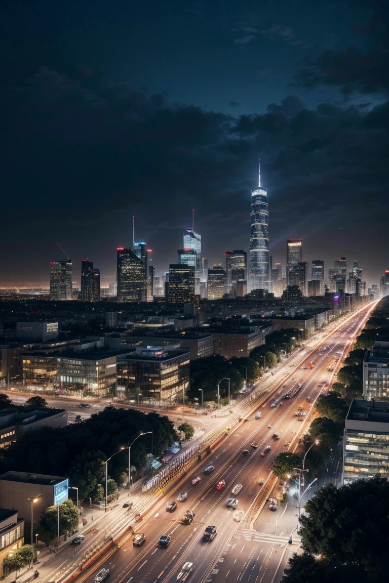 city buildings, skyscrapers, heavy traffic, asphalt road, (best quality, 8K, high resolution ,Artwork:1.2),ultra-detailed,(realistic,photorealistic,photo-realistic:1.37),Cinematic lighting,cinematic composition,vibrant colors,dramatic shadows,intricate details,architectural elements,cityscape,urban scene