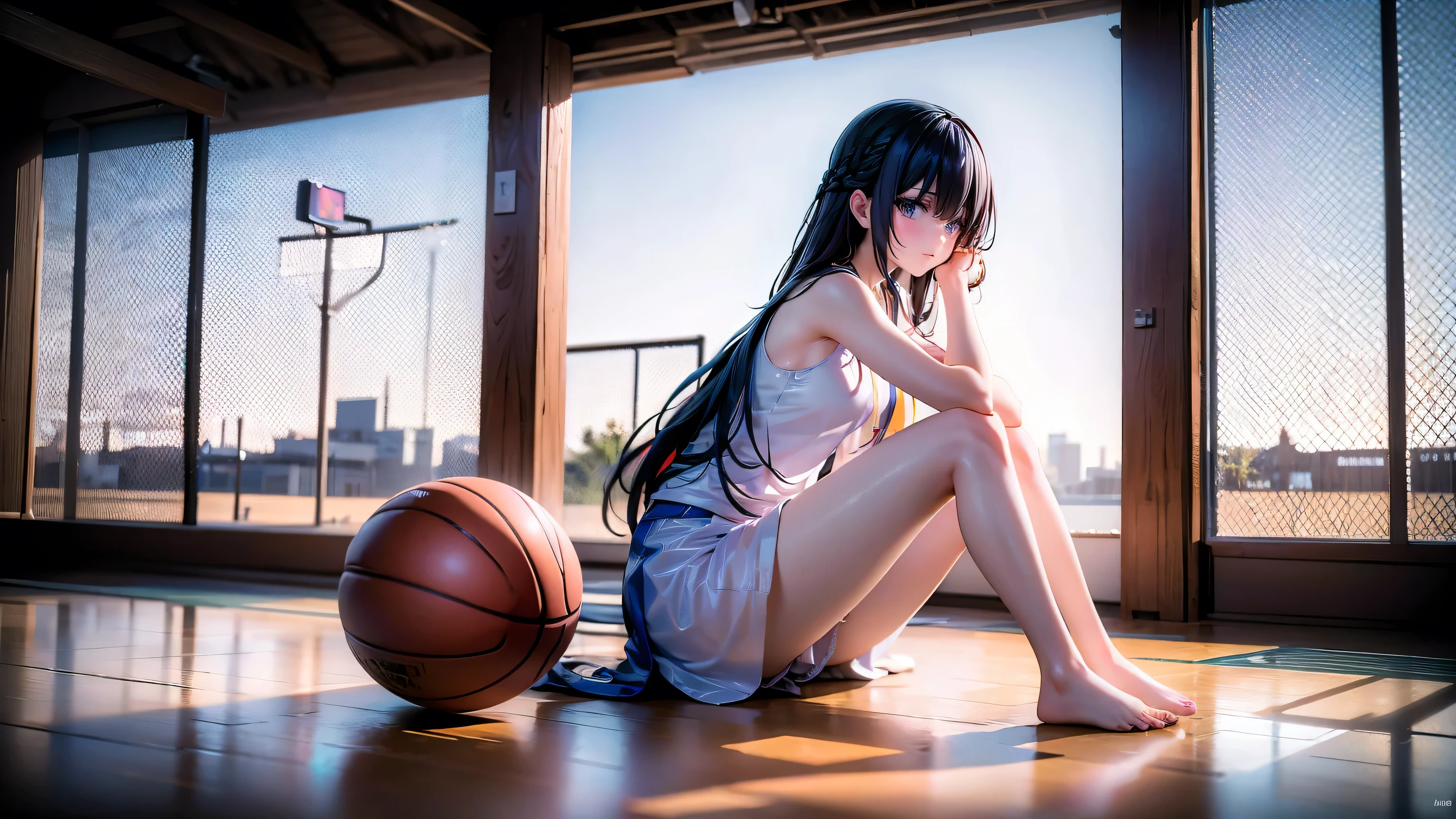 、Long Hair、Playing basketball