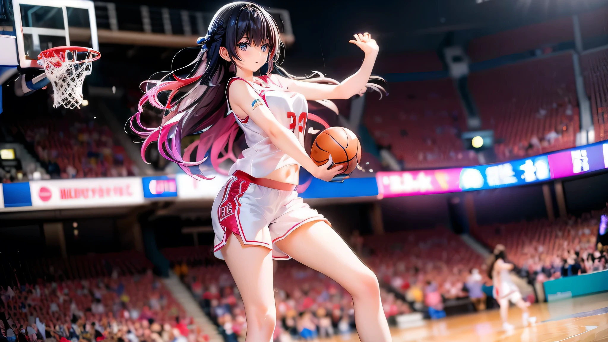 、Long Hair、Playing basketball
