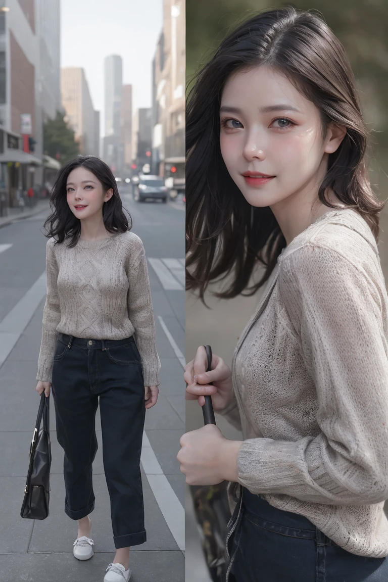 (In 8K、RAW photos, top quality, highest resolution:1.2)、(realistic、photoreal stick:1.5)、highest resolution, top quality, top quality의, very detailed, cinematic lighting、a woman、25 years old、Change of clothes、((Girl wearing a sweater and pants made of thin fabric)), take off your clothes、Hold the hem of your clothes、pulling clothes、Dynamic configuration、detailed face、、She&#39;s a beautiful woman、upper part of the body, [[mole]], ((Short hair)), ((wavy hair)), detailed text, Cute and detailed eyes, ((room at night)), ((dark light)), dark lighting, (blue tint), (nice lighting),(( looking far away )), (((drunk,naughty face))),35mm film,NSFW