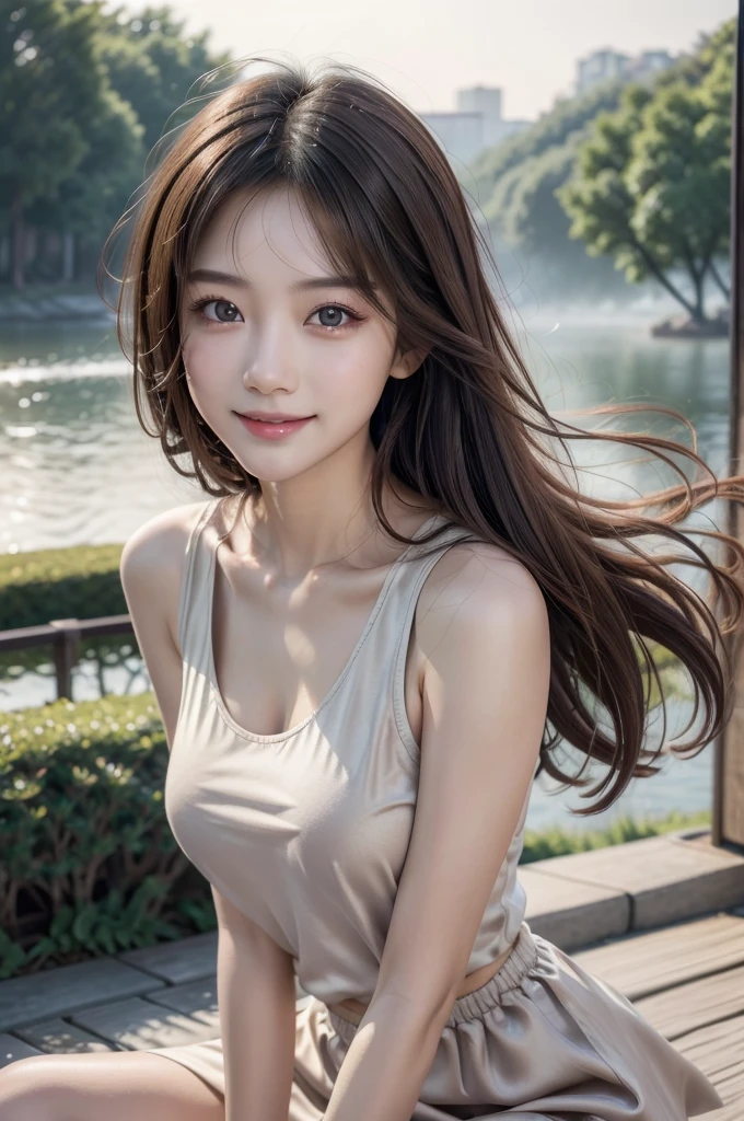 ((Best quality, 8K, masterpiece:1.3)),1girl,18 years old,Asian,Real texture:1.3,(Background blur:1.1),Gorgeous long dress,Tall and slender figure:1.2,(Hot summer weather),(street:1.3),Highly detailed face and skin textures,Exquisite eyes,Long eyelashes,Double eyelids,Skin Whitening,happy,Various postures,Big breasts
