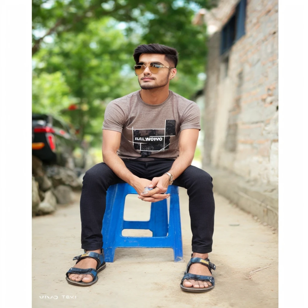 Stylish shirt for men with black eand sun glasses for shoes