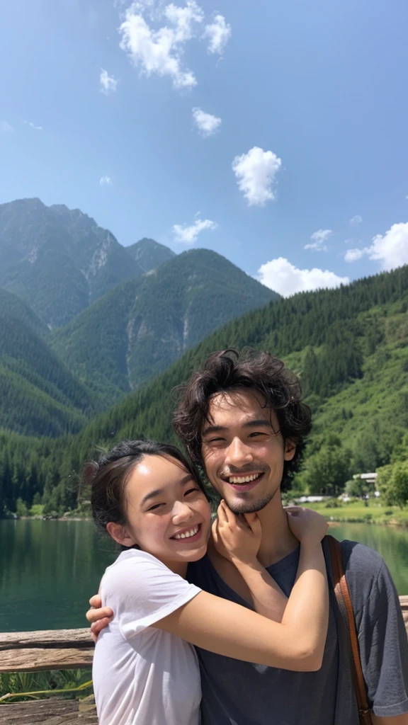 Please draw a mysterious picture of a man who has achieved the greatest happiness in the world.