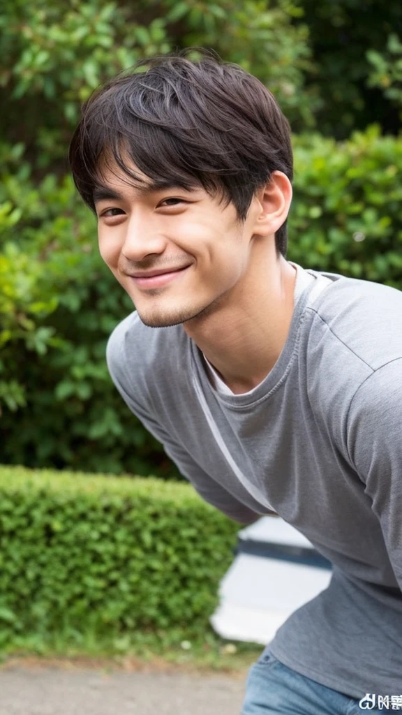 Please draw a mysterious picture of a man who has achieved the greatest happiness in the world.