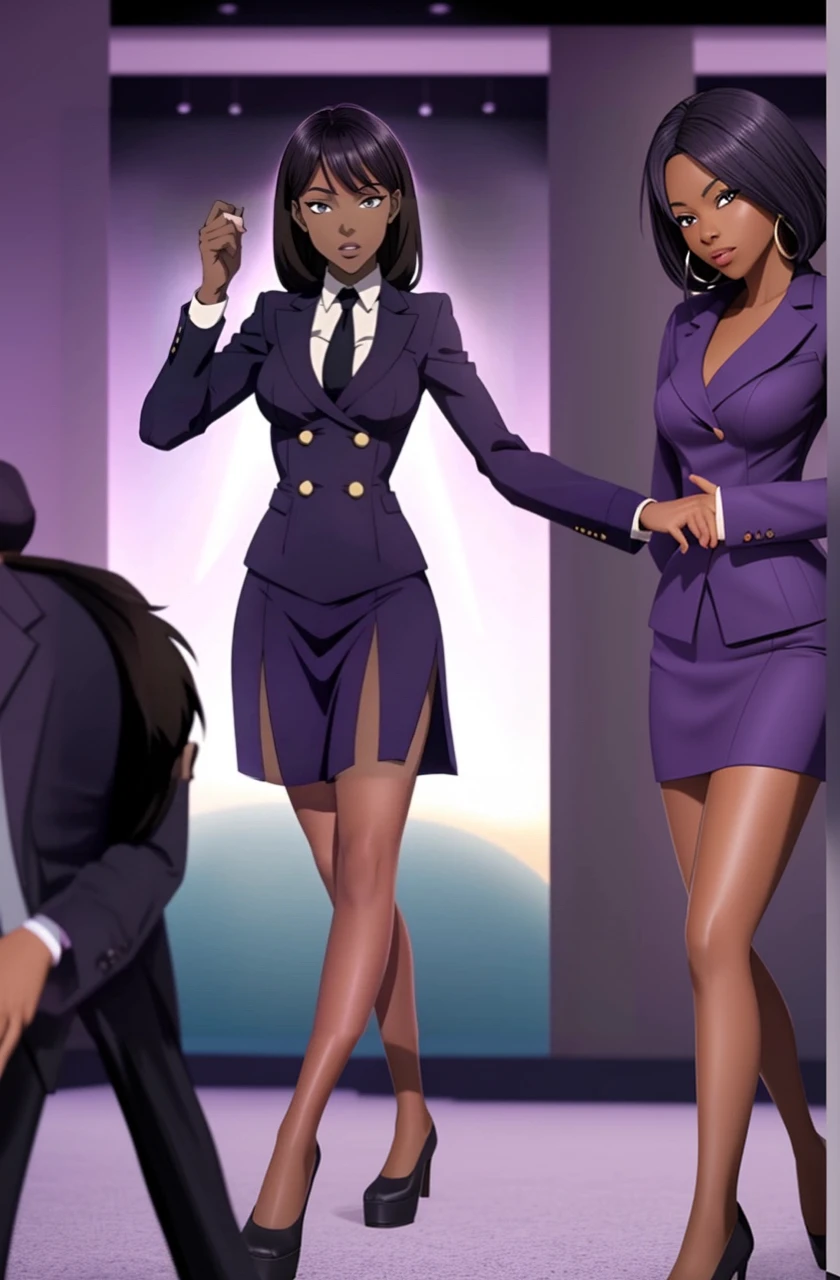 group of sexy people (voluminous bodies) in formal clothes, office clothes