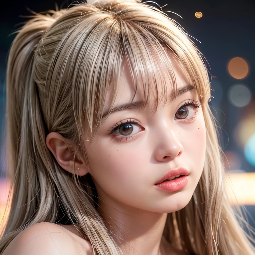 NSFW, 8k, High-level, absurd, masterpiece, best quality, primitive, very detailed CG, very detailed wallpaper, perfect lighting, Extremely detailed (((The personifying " Brigitte Bardot " as a ))), MysticSight, Tyndall effect, Tyndall scattering, Studio gray background with (many Dazzling RainbowColor particles BokeH:1.28), (RoundlyButts, ThighGap), (Exposed:0.4), (Assfocus with looking ahead), BREAK (NOGIZAKA face variations) Extremely Detailed very KAWAII face variations, perfect anatomy, Childish, captivating gaze, elaborate detailed Eyes with (sparkling highlights:1.28), long eyelashes、Glossy RED Lips with beautiful details, Coquettish tongue, Rosy cheeks, Radiant PearlSkin with clear transparency . { (Dynamic LifeLike expressions:1.4) | :d) }, (large eyes:-1) .