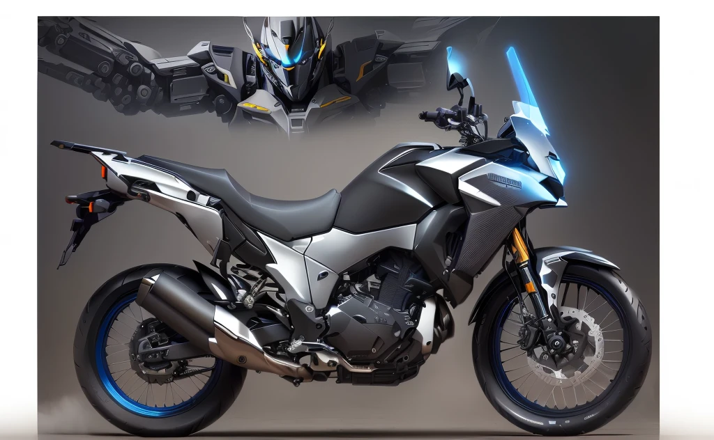 Novel design,Circumventing Patents,With mecha style, motorcycle, steel gray body