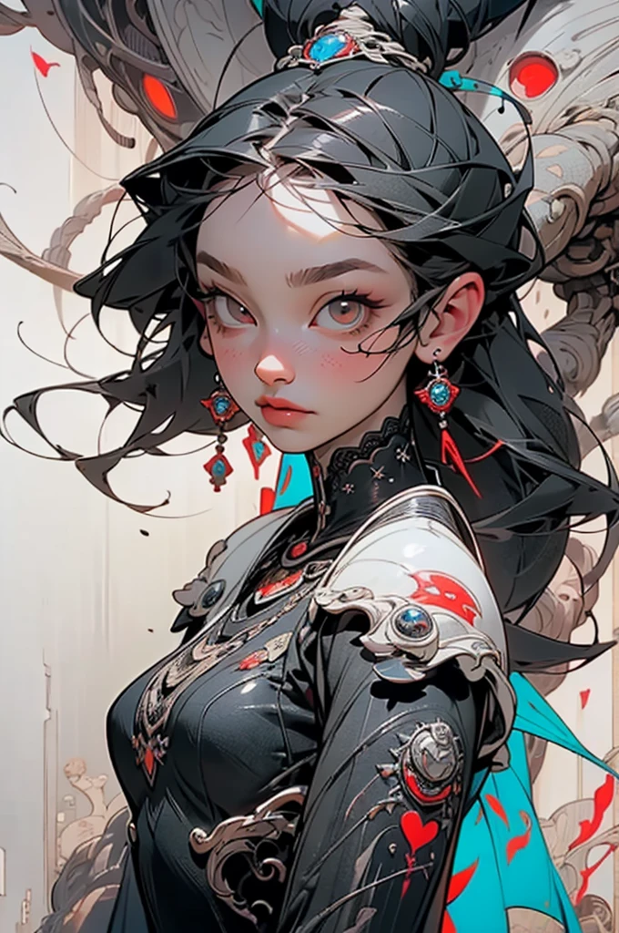 (Artwork of exceptional craftsmanship),(Detailed illustrations,(Art based on a very ideal anatomy),Very detailed and detailed drawing,Delicate lines with slow and rapid,(Realistic texture expression)),[Color tressed main line],[ruins background],HENTAI ANIME (MACHINEAlice (Beauty) (Tall [High class] sixteen years old (Smooth straight hair [Crystal clear long hair]))) AUTOMATON,((Black dress) Black Rose (Lace pattern [caltrop]) ((Cybernean Alien Armor) ((Through the material))) (Cybernetic Gothic Lolita [Titanium alloy] [chains])),[Bondage Fashion],(Perfectly proportioned),(Fine and beautiful skin expression [realistic skin detail]),(Design built to the highest level,[Advanced structural understanding of materials],Ideal color coordination),(Intricate and beautiful decoration (Dense detail)),(More on shiny hair),[Perfect hand details],(Beautiful perfect face [Realistic face details]),[Clear gaze],[long and beautiful eyelashes],[Perfect eye details (Eyes beautifully drawn down to the smallest detail)],(detaileds,high-detail),((Precision Detail),[multi-layer texture],HighQuality,hight resolution),[(Accurate simulation of light-material interactions),Understanding Airflow,Mechanically correct representation],[Visual art that conveys a sense of narrative] [Full body like],[[Desaturation]].