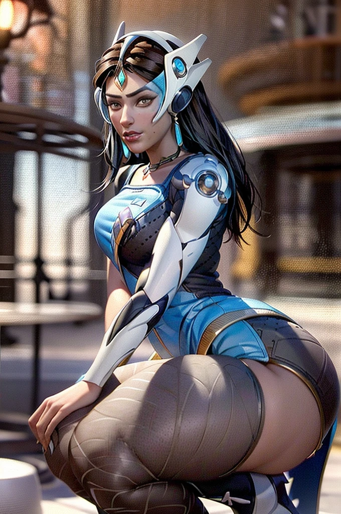 ((Realistic lighting, Best quality, 8K, Masterpiece: 1.3)), Focus: 1.2, 1girl, Perfect Body Beauty: 1.4, Slim Abs: 1.1, ((Dark Brown Hair)), (Symmetra: 1.4), (Outdoor, Night: 1.1), City Street, Super Fine Face, Fine Eyes, Double Eyelids, blowjob, sexy blowjob, on her knees, 1boy, ((from side))