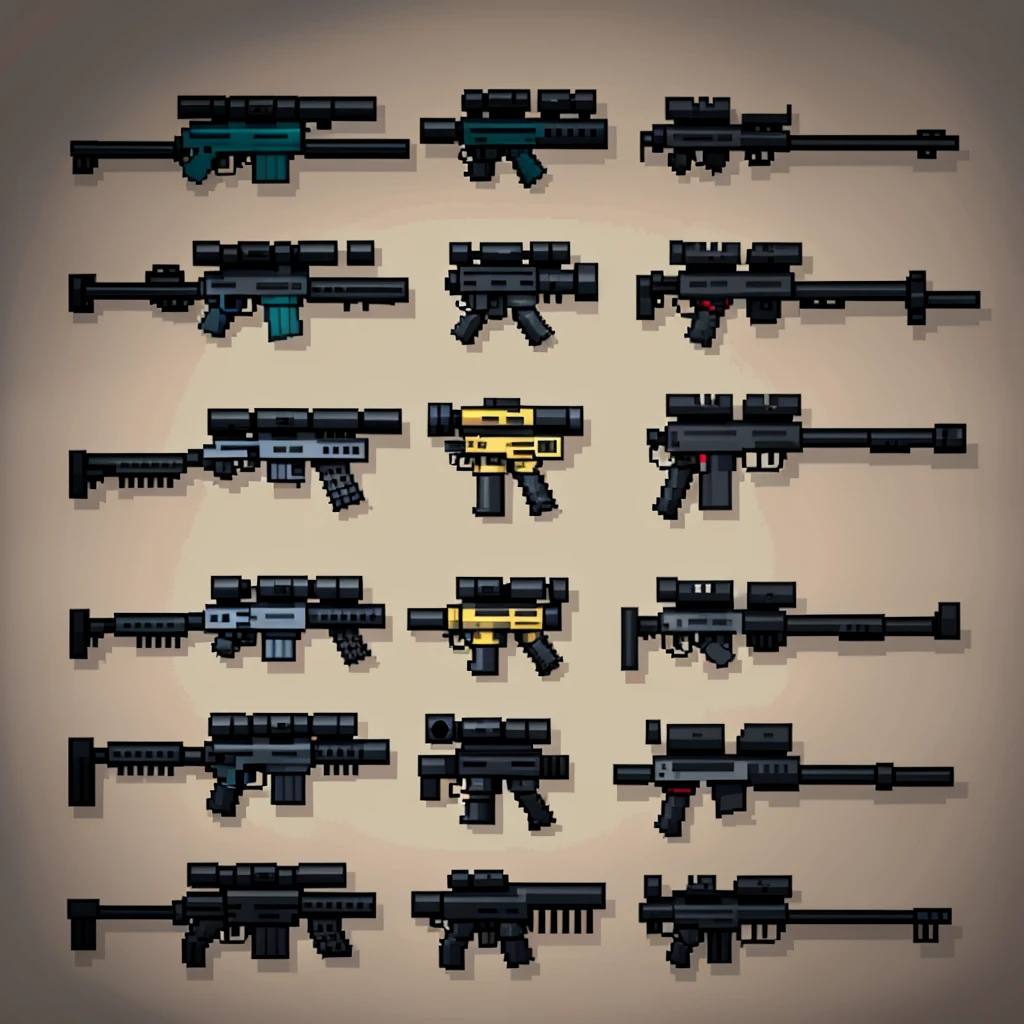 bulky futuristic laser pistols , a pistol gun, evil guns aesthetic