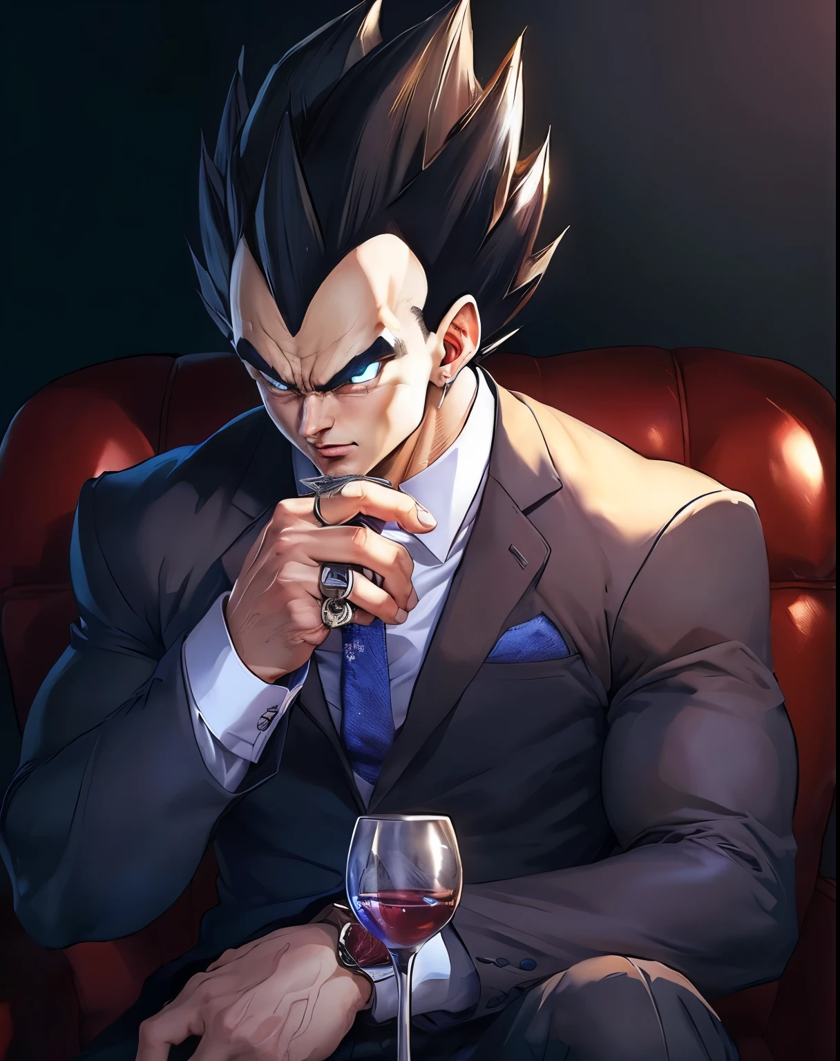 Hyperrealistic version of Vegeta, hyperdetailled, hyperrealistic