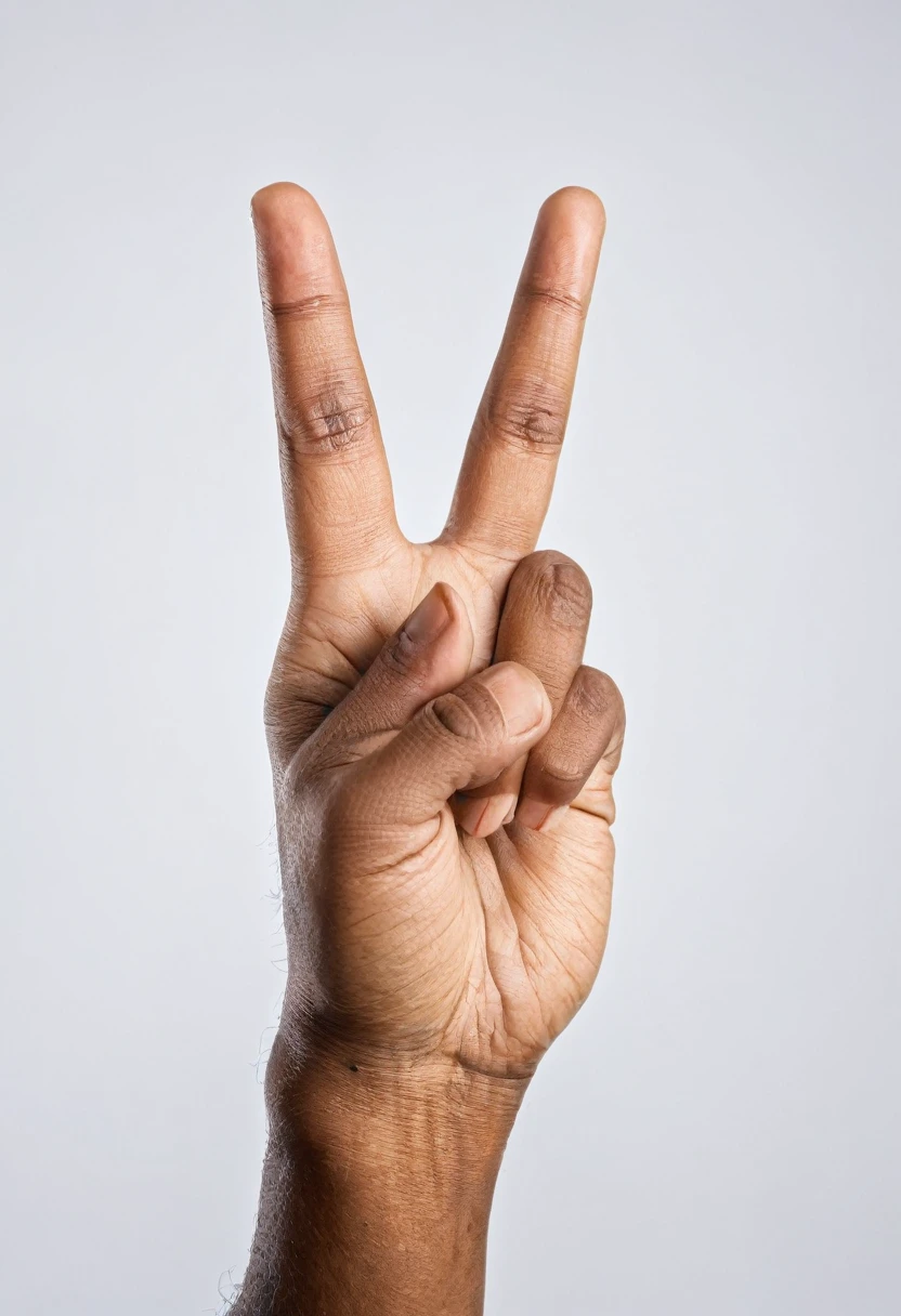 closeup photo of a hand, shaka handsign, isolated on white background
