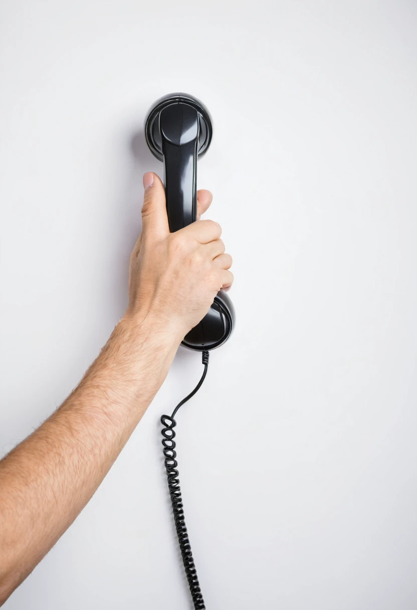 closeup photo of a hand, telephone handsign, isolated on white background
