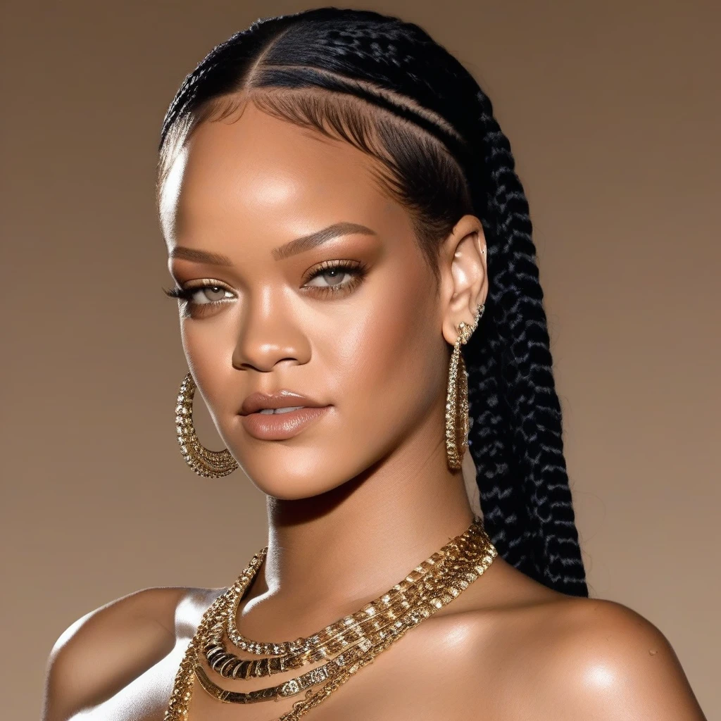 Rihanna1024, braided hair, (naked tits covered in cum:1.3 NFV((after blowjob)), ((cum on face)), , trending on artstation, sharp focus, Studio photo, complex parts, very detailed, Greg Rutkowski   