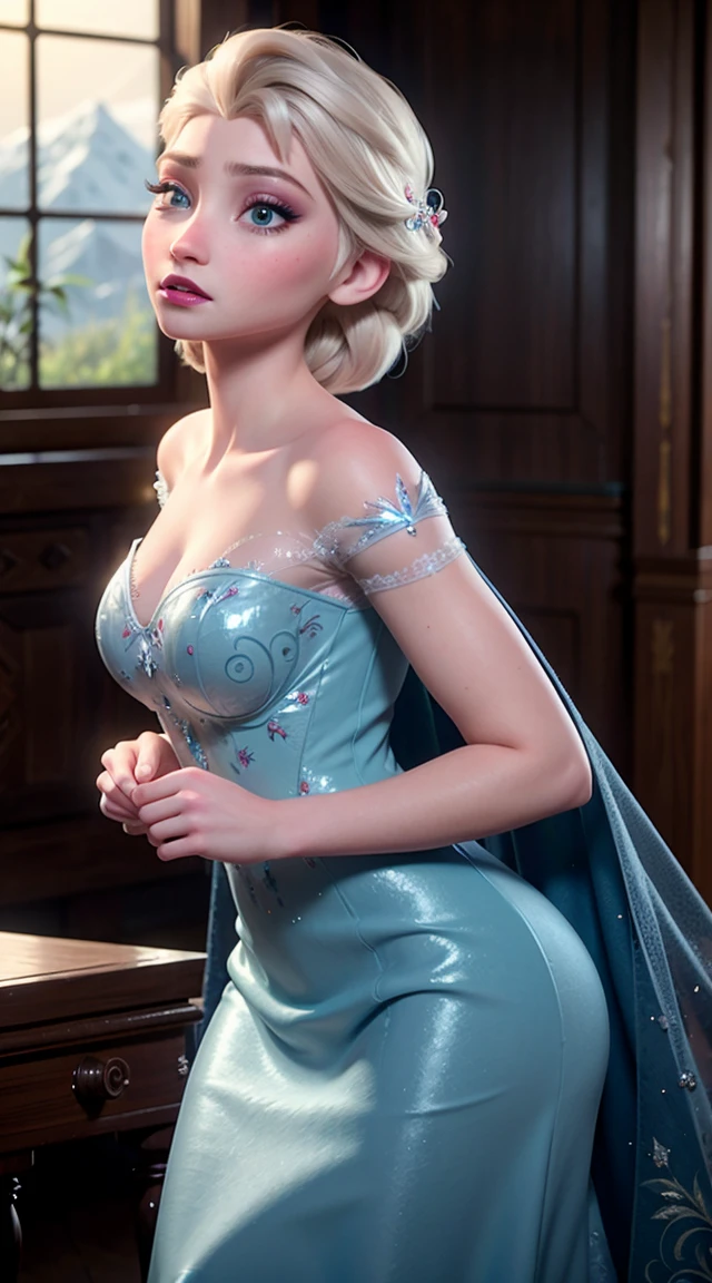 Elsa from Disney Frozen masturbates nude with high heels