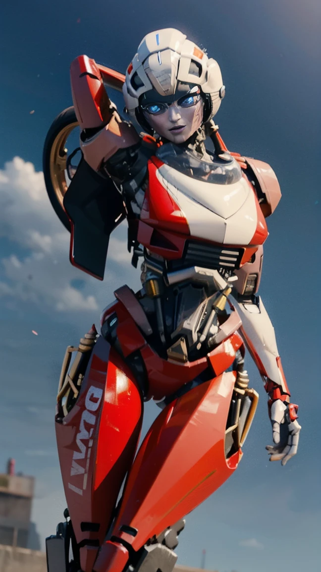 ROTB_Arcee, 1 chica, pechos grandes, innie pussy, sonrisa, robot, mecha, (ojos brillantes:1.2), Caderas anchas, ombligo, muslos gruesos, pose T , modelado 3d, voluptuosa, primer plano, enfoque frontal, retrato, de frente 1:2, mirando al observador frontal, modelado 3d , 3d , blender Cuerpo completo hole body highly detailed, highly detailed figure, female full body, female body, humanoid woman, female full-skin figure, realistic body structure, woman body, female human torso, perfect human female specimen, human female, detailed body structure