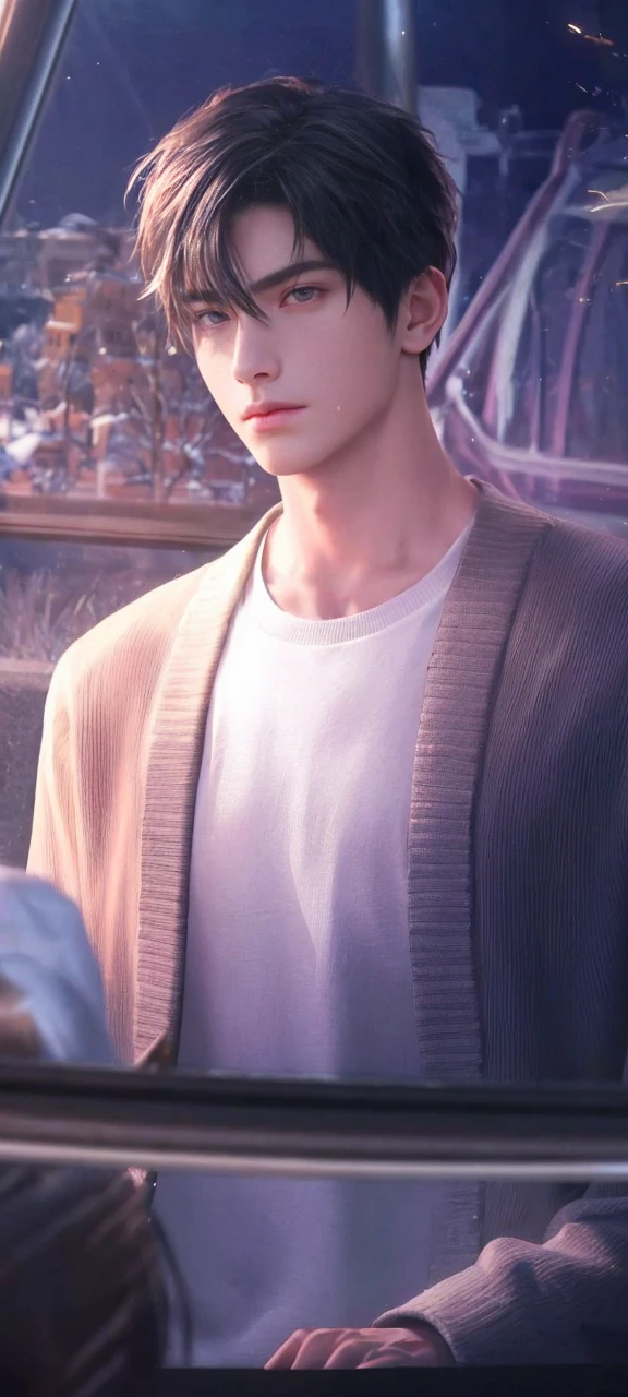 masterpiece, 1boy, handsome, black hair, undercut hair, perfect face, detailed eyes and face, black eyes, clean shaved, muscular, capturing a rural atmosphere, dynamic lighting, unreal engine 5, cat ears