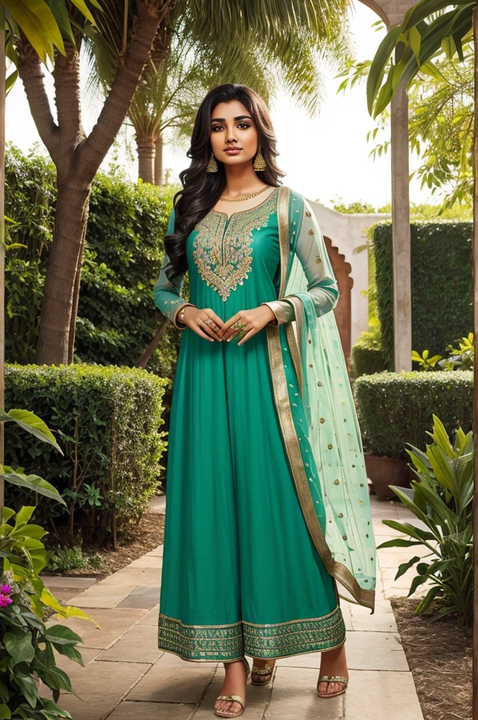 A beutiful girl Indian dress salwar kameez at garden 