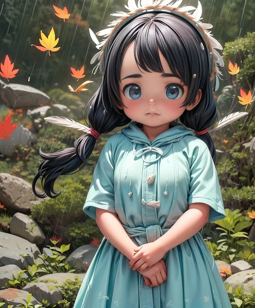 (masterpiece、Highest quality、Highest quality、Official Art、Beautiful and beautiful:1.2)、(One Girl:1.3)Hatsune Miku、Twin tails,Big Breasts,  score_9, score_8_in addition, score_7_in addition, score_6_in addition, Classification_Explicit, 1 Girl, ((18 years:1.2)),(Highest quality,High resolution,Very detailed,Actual),Native American Ariana Grande,(Wild Indian Native American:1.4), lip, Big bright eyes, Bright Blue Eyes, ((Ruby:1)), (cabello ondulado length trenzado nativo indio: 1.2), (female Born in the USA:1.4) ,(native indian feathers :1.4), (Facial details: 1.5, Bright Blue Eyes, Beautiful Face, Cute eyes, Iris Coating, labios Delgados: 1.5, Delgado, pale, Sharp eyebrows, length, Thick eyelashes, Double Tab),(Perfect hand detail : 1.4 ) , (Large leaf in the forest background :1.4), (Born in the USA v2.1), (Born in the USA:1.4), (fondo desierto casa Born in the USA:1.4), (Dynamic cowboy pose),(( Beautiful American Indian Warrior:1.4), (Beautiful American Indian Warrior: v2.1)) , (Bright colors), (Big stone background:1.4 ), (Grassland Background :1.4), (It rains:1.4), (Autumn on the prairie :1.4), (vestidor Born in the USA:1.4), (Real v2.1), (Perfect Anatomy) ,Tiwanaku_Gate of the Sun