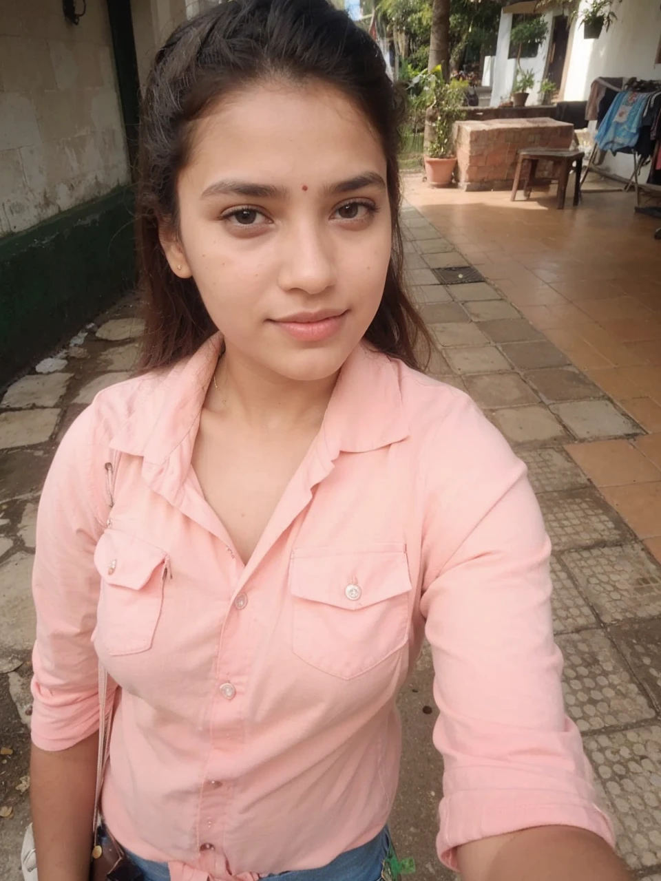 (girl:1.1)One Indian Kerala college girl 15 years old, beautiful girl inside house in Kochi ((upper body selfie, happy)),masterpiece, best quality, ultra-detailed, solo, intdoors,cheerful, happy, shadows, contrast,analog style (look at viewer:1.2) (skin texture) (film grain:1.3), (warm hue, warm tone:1), close up, cinematic light, sidelighting, ultra high res,upper body, wearing Polo shirt