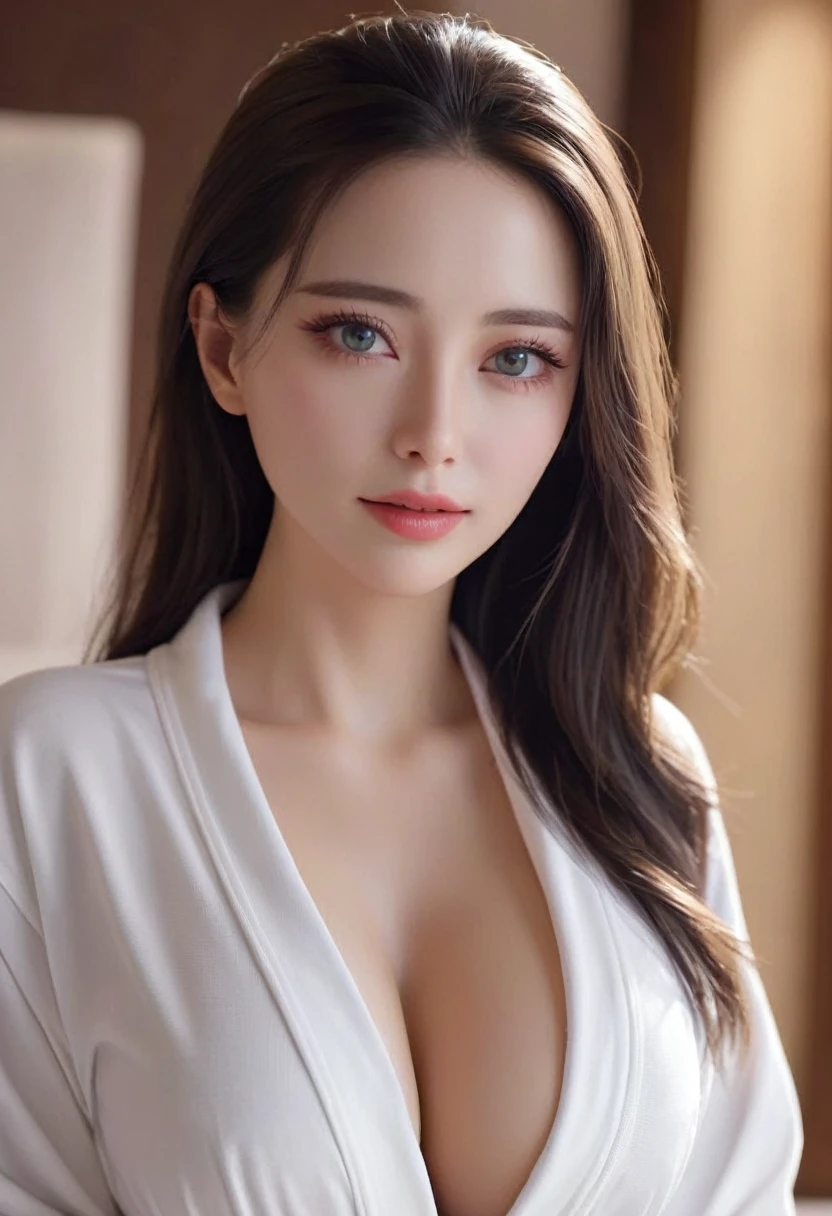 (masterpiece, best quality: 1.2),1. A, Exquisite eyes,， （（bathrobe））Natural breasts（8K）（HD）（（best quality））， （（Surrealism））