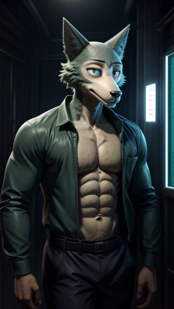 Legoshi, (From the Netflix anime Beastars) muscular