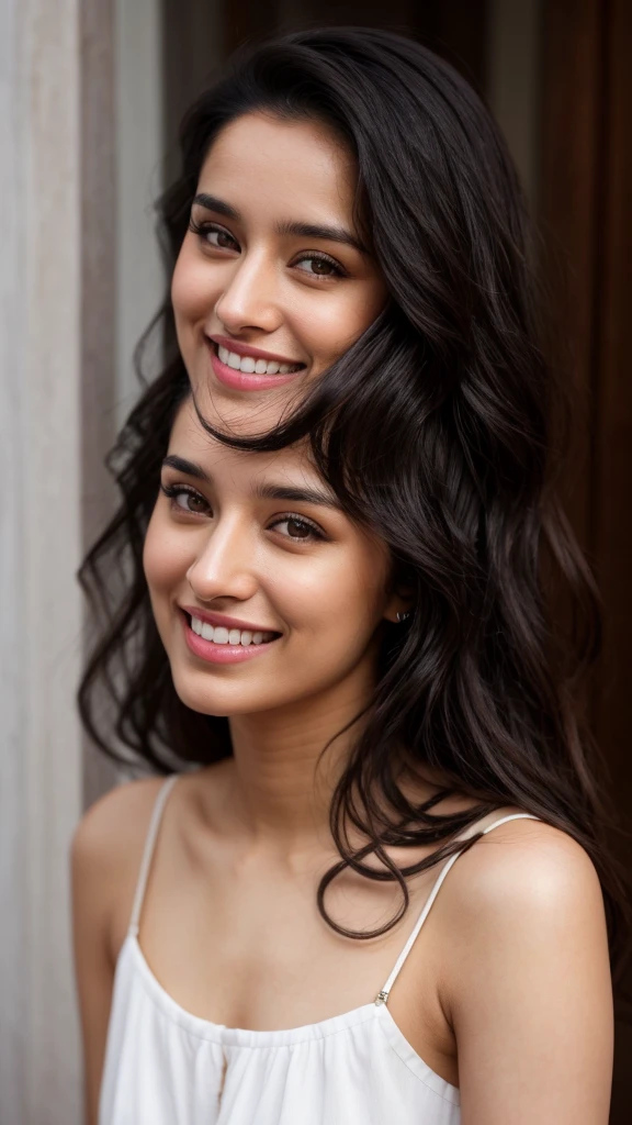 a portrait photo of a 25_year_old woman, light smile, looking at viewer, skp 