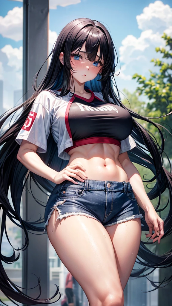 sexy girl in hotpants and hottop